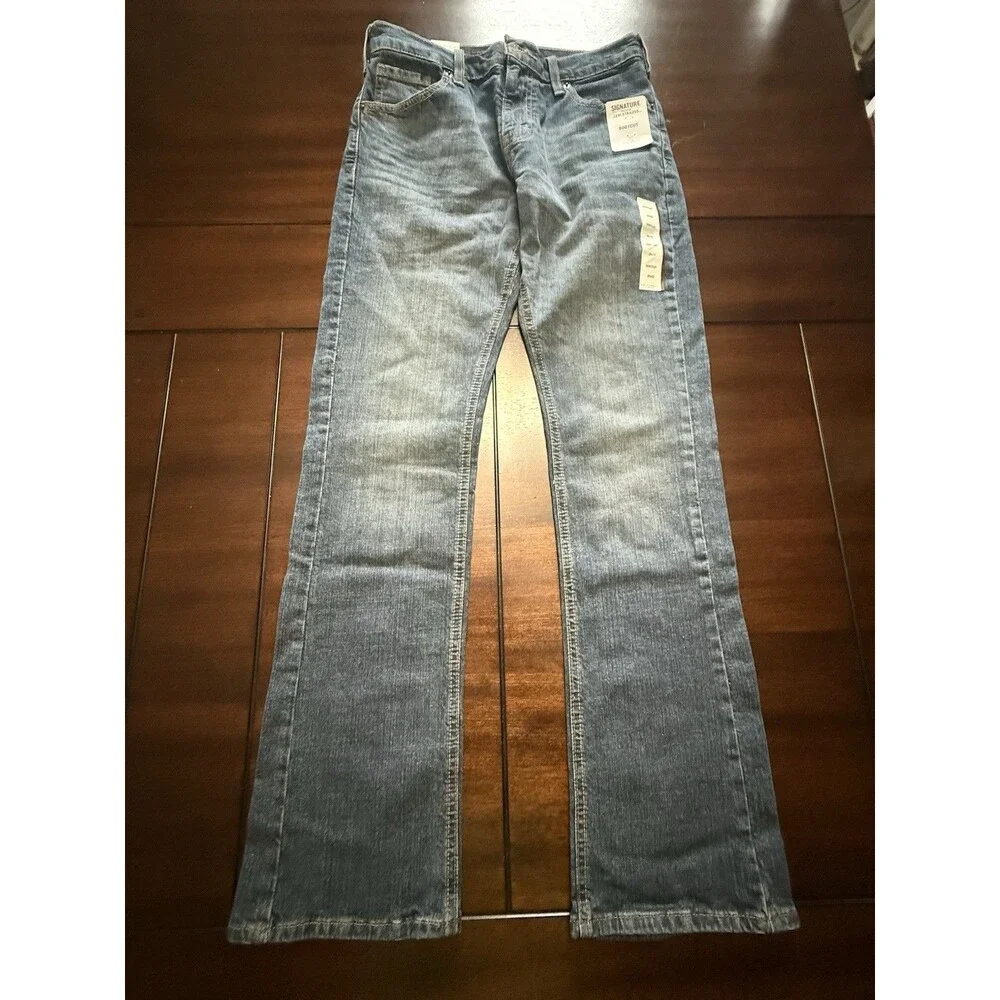 🔥NEW Levi Strauss Signature Bootcut Jeans Men's 29x32 Dark Wash Flex